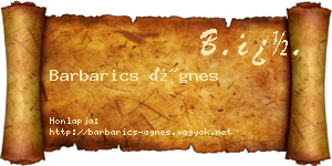 Barbarics Ágnes névjegykártya