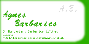 agnes barbarics business card